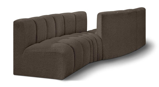 Meridian Furniture - Arc Brown Boucle Fabric Modular Sofa - 4Pc - 102Brown-S4A veiw 1
