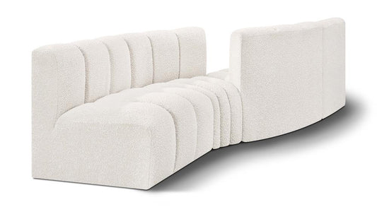 Meridian Furniture - Arc Cream Boucle Fabric Modular Sofa - 4Pc - 102Cream-S4A veiw 1