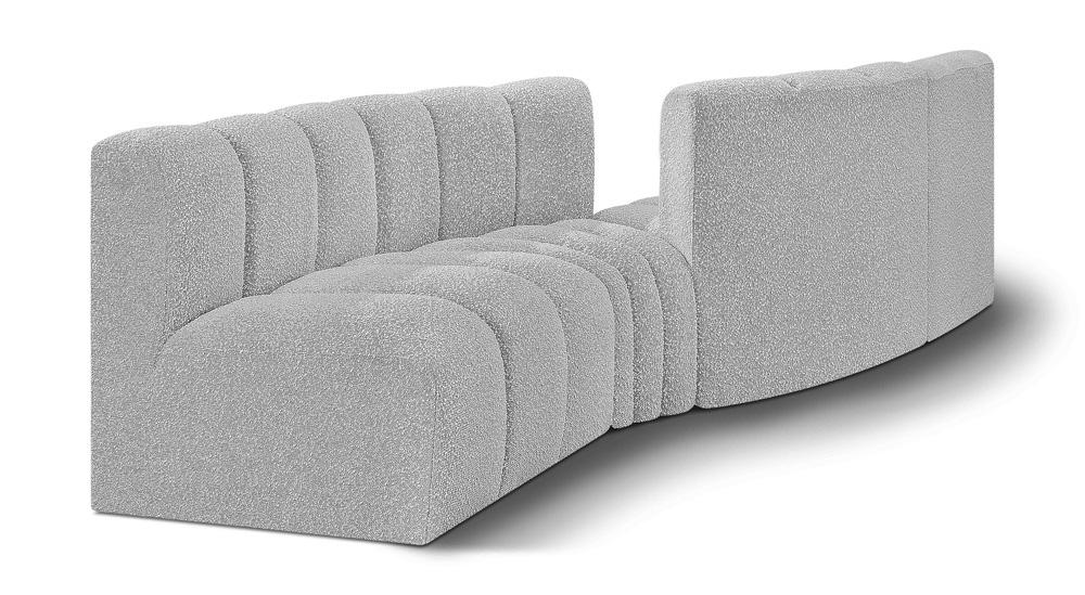 Meridian Furniture - Arc Grey Boucle Fabric Modular Sofa - 4Pc - 102Grey-S4A veiw 1