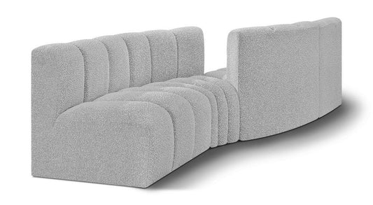 Meridian Furniture - Arc Grey Boucle Fabric Modular Sofa - 4Pc - 102Grey-S4A veiw 1
