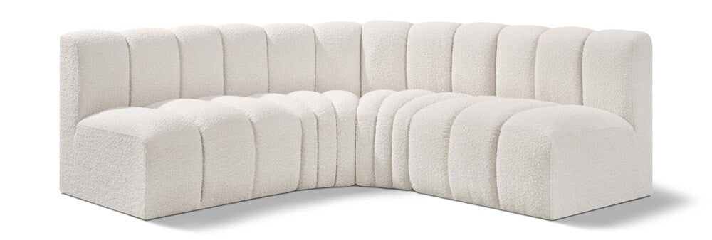 Meridian Furniture - Arc Cream Boucle Fabric Modular Sofa - 4Pc - 102Cream-S4B veiw 1