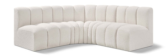 Meridian Furniture - Arc Cream Boucle Fabric Modular Sofa - 4Pc - 102Cream-S4B veiw 1