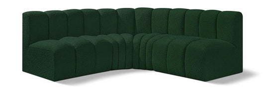 Meridian Furniture - Arc Green Boucle Fabric Modular Sofa - 4Pc - 102Green-S4B veiw 1