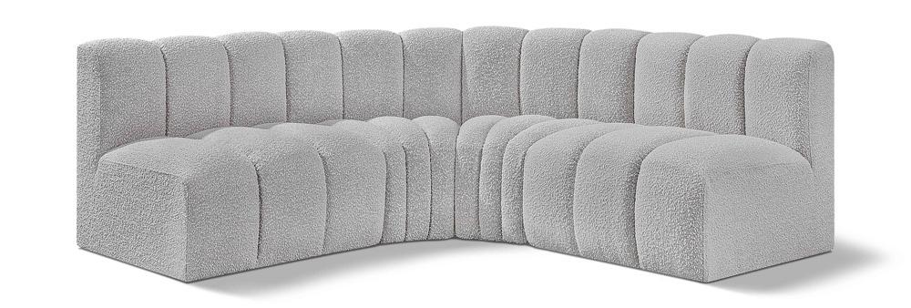 Meridian Furniture - Arc Grey Boucle Fabric Modular Sofa - 4Pc - 102Grey-S4B veiw 1