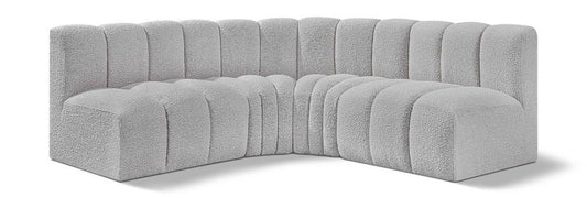 Meridian Furniture - Arc Grey Boucle Fabric Modular Sofa - 4Pc - 102Grey-S4B veiw 1