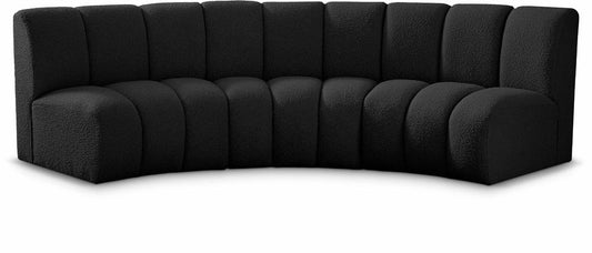 Meridian Furniture - Infinity Black Boucle Fabric 3pc. Modular Sectional - 643Black-3PC veiw 1