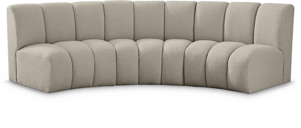 Meridian Furniture - Infinity Brown Boucle Fabric 3pc. Modular Sectional - 643Taupe-3PC veiw 1