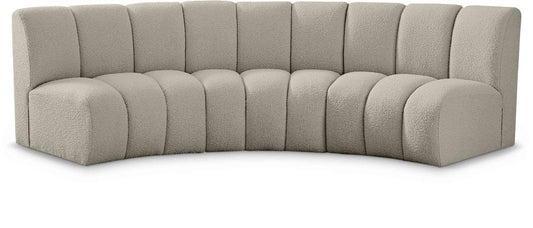 Meridian Furniture - Infinity Brown Boucle Fabric 3pc. Modular Sectional - 643Taupe-3PC veiw 1