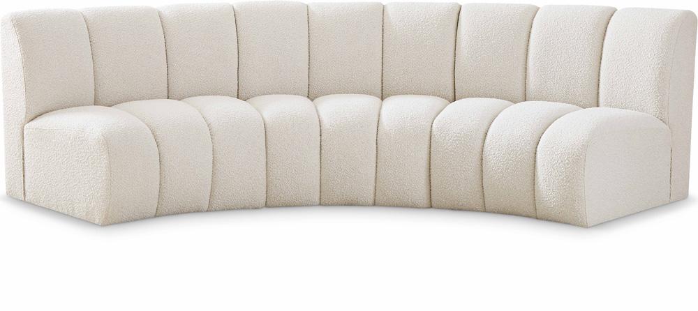 Meridian Furniture - Infinity Cream Boucle Fabric 3pc. Modular Sectional - 643Cream-3PC veiw 1