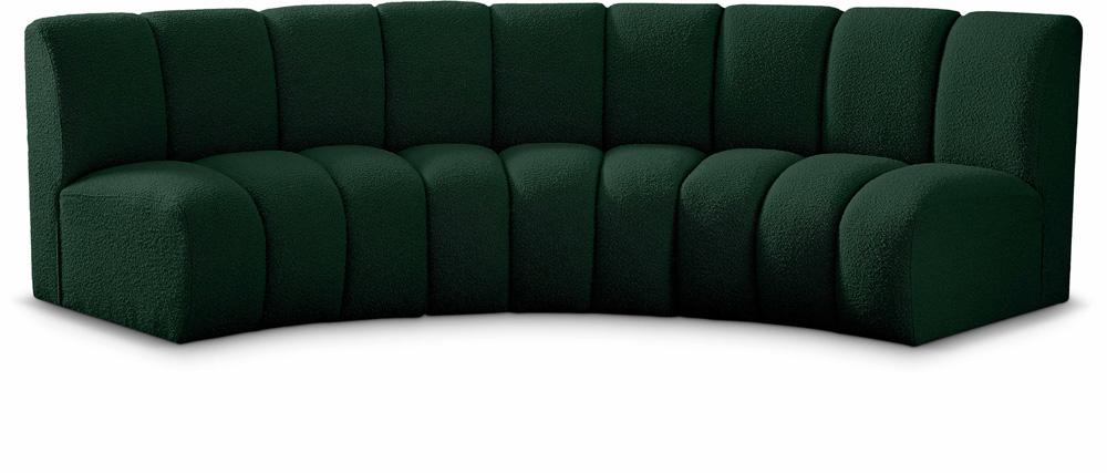 Meridian Furniture - Infinity Green Boucle Fabric 3pc. Modular Sectional - 643Green-3PC veiw 1