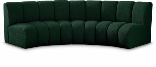 Meridian Furniture - Infinity Green Boucle Fabric 3pc. Modular Sectional - 643Green-3PC veiw 1