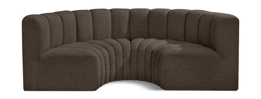 Meridian Furniture - Arc Brown Boucle Fabric Modular Sofa - 4Pc - 102Brown-S4C veiw 1