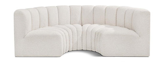 Meridian Furniture - Arc Cream Boucle Fabric Modular Sofa - 4Pc - 102Cream-S4C veiw 1