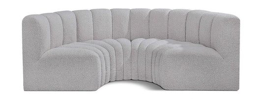Meridian Furniture - Arc Grey Boucle Fabric Modular Sofa - 4Pc - 102Grey-S4C veiw 1
