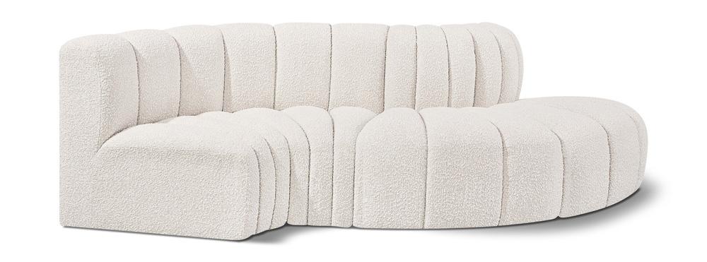 Meridian Furniture - Arc Cream Boucle Fabric Modular Sofa - 4Pc - 102Cream-S4D veiw 1