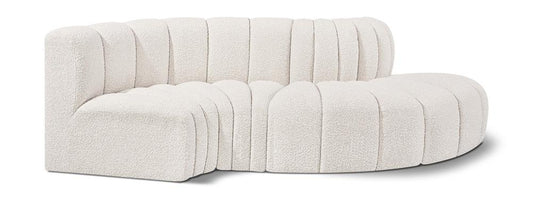 Meridian Furniture - Arc Cream Boucle Fabric Modular Sofa - 4Pc - 102Cream-S4D veiw 1