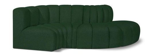 Meridian Furniture - Arc Green Boucle Fabric Modular Sofa - 4Pc - 102Green-S4D veiw 1