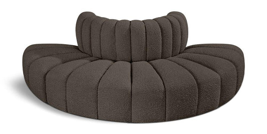 Meridian Furniture - Arc Brown Boucle Fabric Modular Sofa - 4Pc - 102Brown-S4G veiw 1