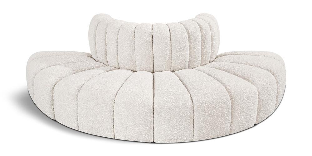 Meridian Furniture - Arc Cream Boucle Fabric Modular Sofa - 4Pc - 102Cream-S4G veiw 1