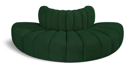 Meridian Furniture - Arc Green Boucle Fabric Modular Sofa - 4Pc - 102Green-S4G veiw 1