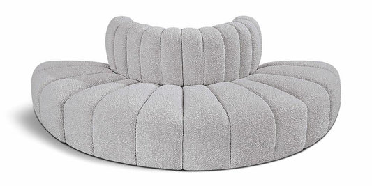 Meridian Furniture - Arc Grey Boucle Fabric Modular Sofa - 4Pc - 102Grey-S4G veiw 1