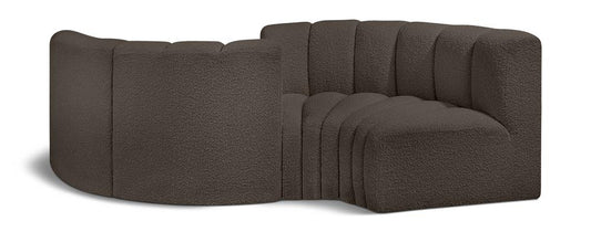 Meridian Furniture - Arc Brown Boucle Fabric Modular Sofa - 4Pc - 102Brown-S4F veiw 1