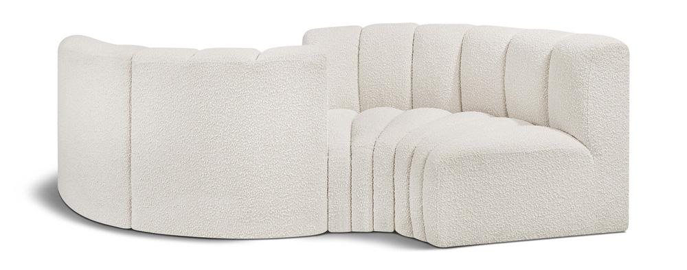 Meridian Furniture - Arc Cream Boucle Fabric Modular Sofa - 4Pc - 102Cream-S4F veiw 1