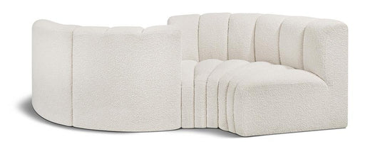 Meridian Furniture - Arc Cream Boucle Fabric Modular Sofa - 4Pc - 102Cream-S4F veiw 1