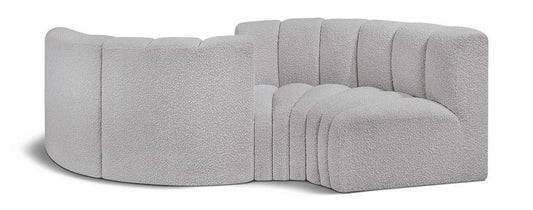 Meridian Furniture - Arc Grey Boucle Fabric Modular Sofa - 4Pc - 102Grey-S4F veiw 1