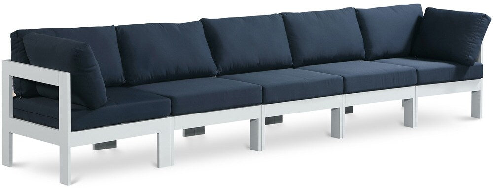 Meridian Furniture - Nizuc Navy Water Resistant Fabric Outdoor Patio Modular Sofa - 5Pc - 375Navy-S150A veiw 1