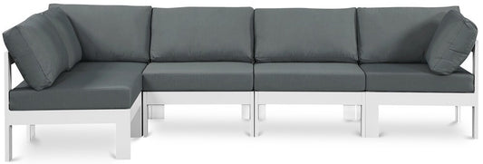 Meridian Furniture - Nizuc Grey Water Resistant Fabric Outdoor Patio Modular Sectional - 5Pc - 375Grey-Sec5C veiw 1