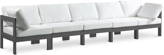 Meridian Furniture - Nizuc White Water Resistant Fabric Outdoor Patio Modular Sofa - 5Pc - 376White-S150A veiw 1