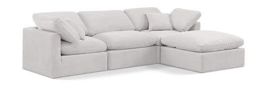 Meridian Furniture - Indulge Cream Velvet Modular Sectional - 4Pc - 147Cream-Sec4A veiw 1