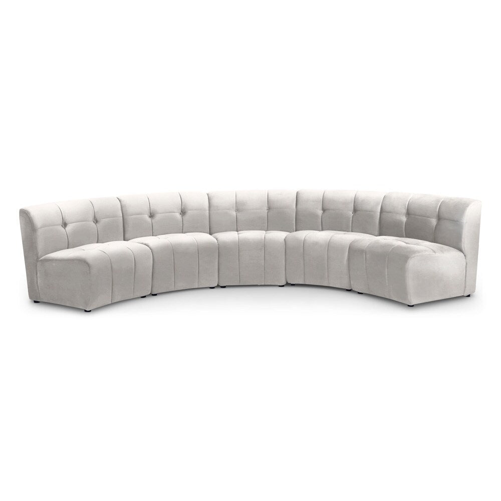 Meridian Furniture - Limitless Cream Velvet 5pc. Modular Sectional - 645Cream-5PC veiw 1