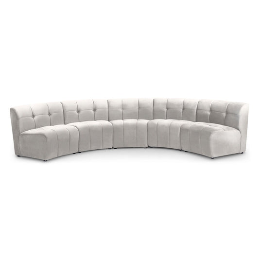 Meridian Furniture - Limitless Cream Velvet 5pc. Modular Sectional - 645Cream-5PC veiw 1