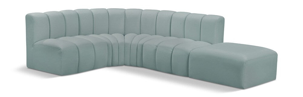 Meridian Furniture - Arc Mint Green Vegan Leather Modular Sofa - 5Pc - 101Mint-S5C veiw 1