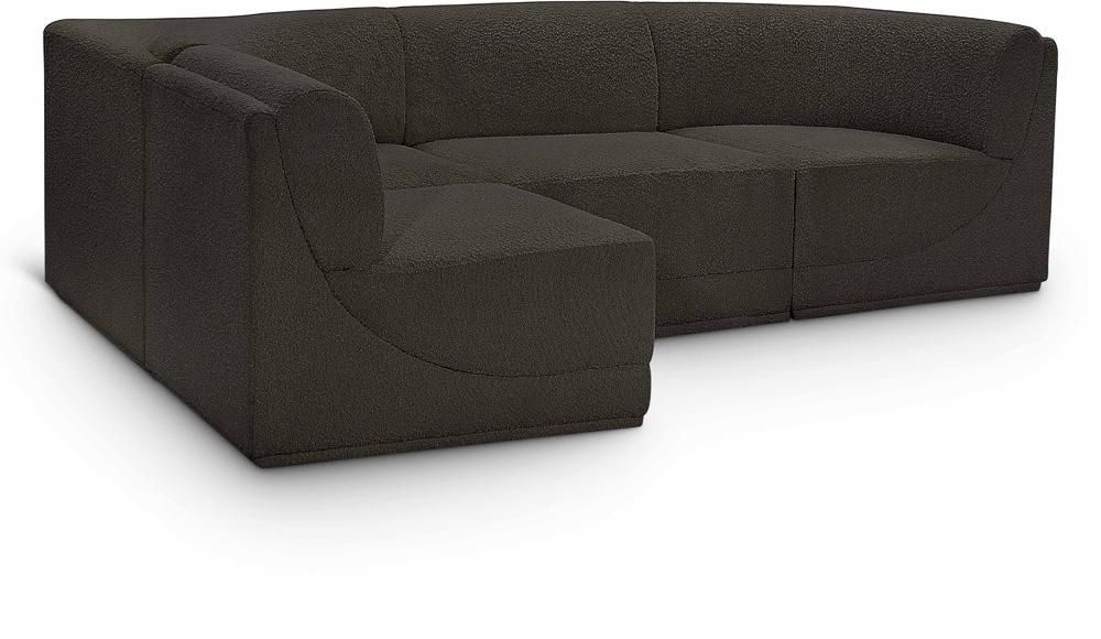Meridian Furniture - Ollie Brown Boucle Fabric Modular Sectional - 4Pc - 118Brown-Sec4A veiw 1