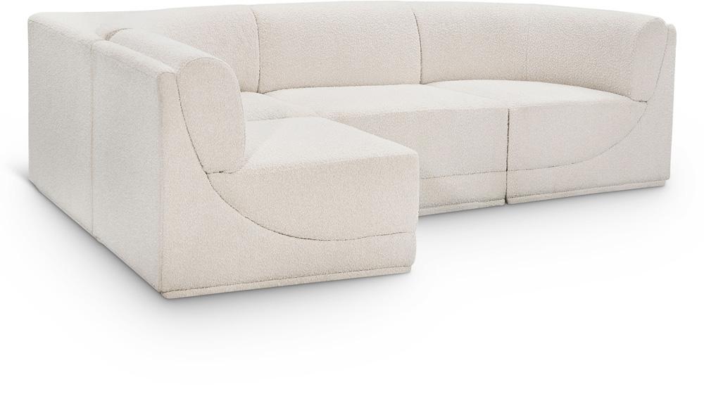 Meridian Furniture - Ollie Cream Boucle Fabric Modular Sectional - 4Pc - 118Cream-Sec4A veiw 1