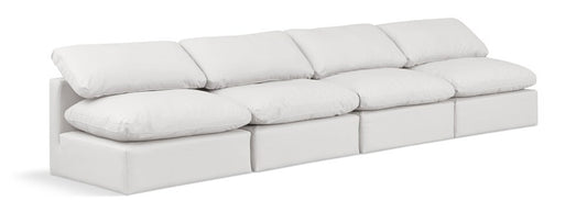 Meridian Furniture - Indulge Cream Vegan Leather Modular Sofa - 4Pc - 146Cream-S4 veiw 1