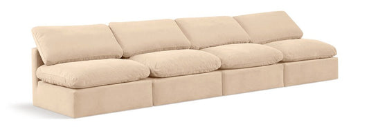 Meridian Furniture - Indulge Beige Velvet Modular Sofa - 4Pc - 147Beige-S4 veiw 1