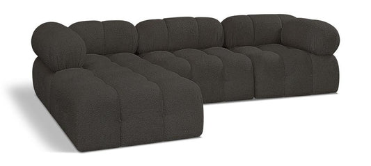 Meridian Furniture - Ames Brown Boucle Fabric Modular Sectional - 4Pc - 611Brown-Sec4B veiw 1