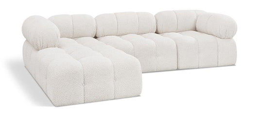 Meridian Furniture - Ames Cream Boucle Fabric Modular Sectional - 4Pc - 611Cream-Sec4B veiw 1