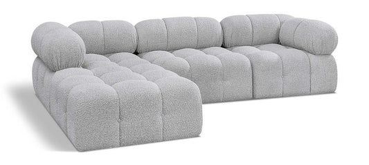 Meridian Furniture - Ames Grey Boucle Fabric Modular Sectional - 4Pc - 611Grey-Sec4B veiw 1