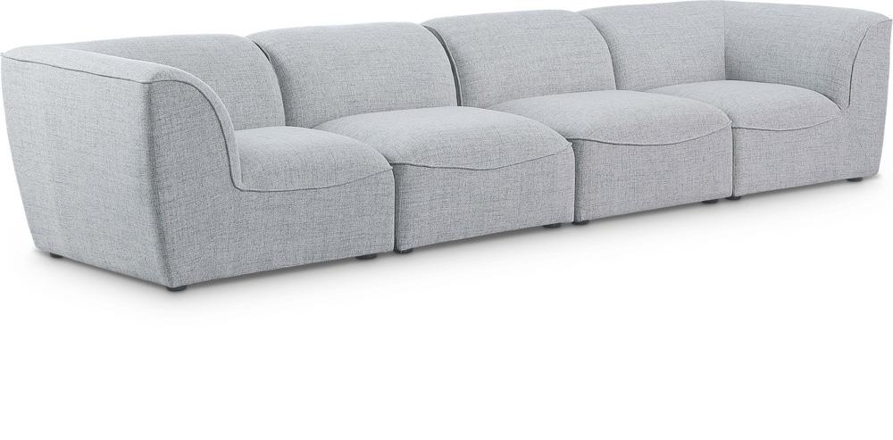 Meridian Furniture - Miramar Grey Durable Linen Textured Modular Sofa - 4Pc - 683Grey-S142 veiw 1