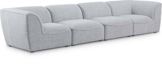 Meridian Furniture - Miramar Grey Durable Linen Textured Modular Sofa - 4Pc - 683Grey-S142 veiw 1