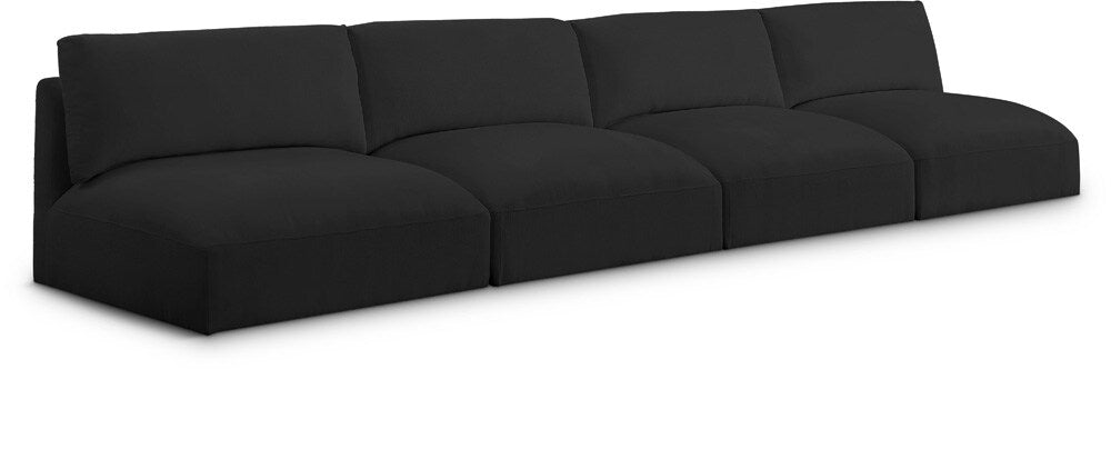 Meridian Furniture - Ease Black Polyester Fabric Modular Sofa - 4Pc - 696Black-S152A veiw 1