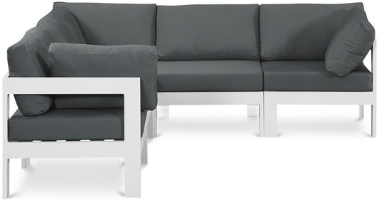 Meridian Furniture - Nizuc Grey Water Resistant Fabric Outdoor Patio Modular Sectional - 5Pc - 375Grey-Sec5B veiw 1