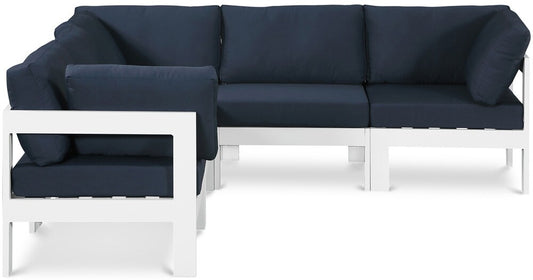 Meridian Furniture - Nizuc Navy Water Resistant Fabric Outdoor Patio Modular Sectional - 5Pc - 375Navy-Sec5B veiw 1