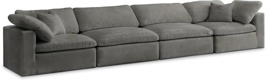 Meridian Furniture - Cozy Grey Velvet Comfort Modular Sofa - 4Pc - 634Grey-S158 veiw 1
