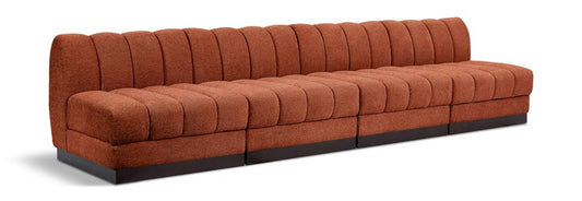Meridian Furniture - Quinn Cognac Chenille Fabric Modular Sofa - 4Pc - 124Cognac-S128 veiw 1